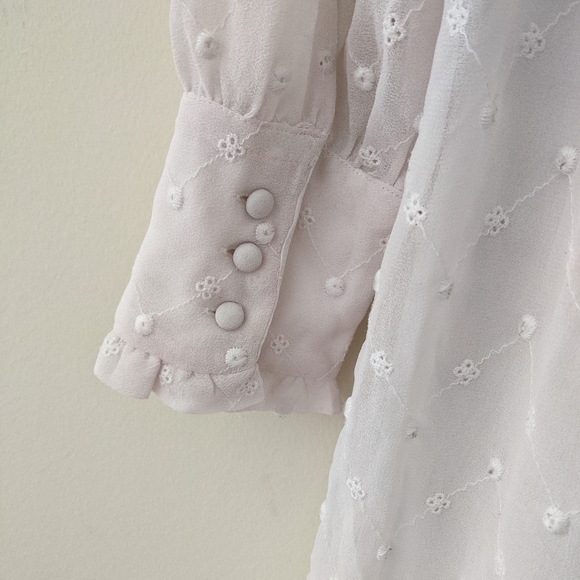 H&M Embroidered Dotted Chiffon Boho Dress - Picture 5 of 8
